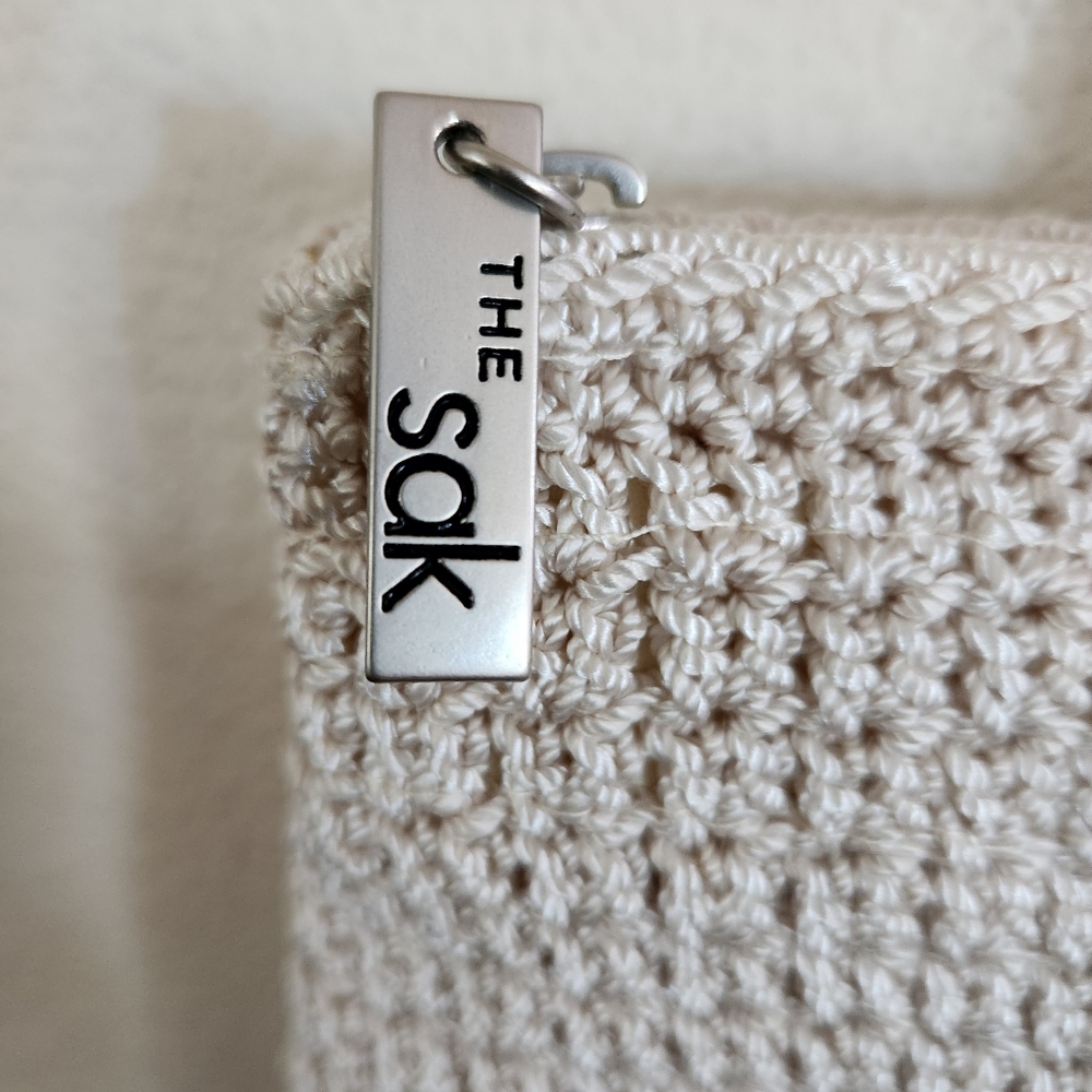 The Sak Crochet Knit Shoulder Bag and Pouch in Beige - Picture 4 of 9